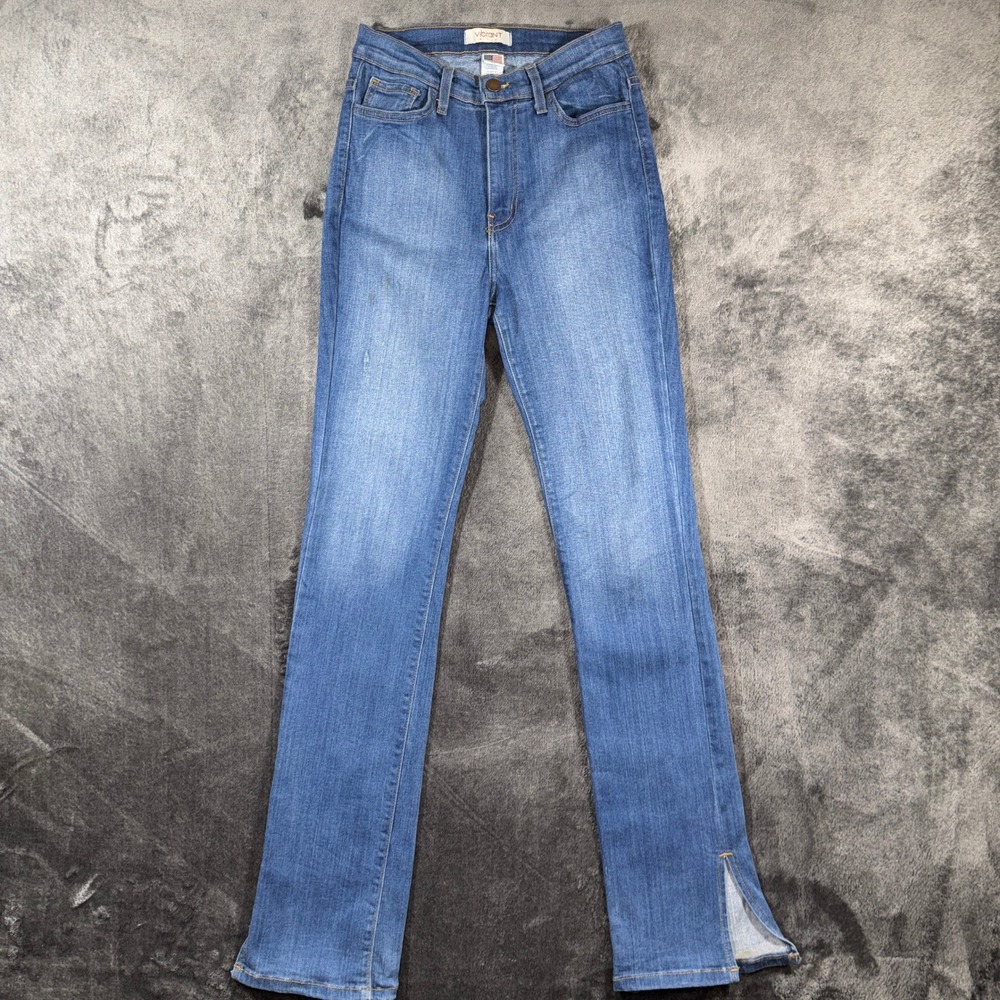 Vibrant M.i.U. Womens High Rise Flare‎ Leg Jeans Blue Size 9 W28 Made in USA